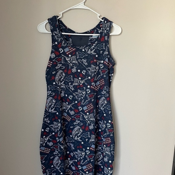 Columbia Patriotic PFG Sleeveless Scoop Neck Golf Dress - Picture 1 of 8